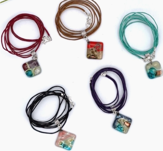 Fused Glass Necklace assorted