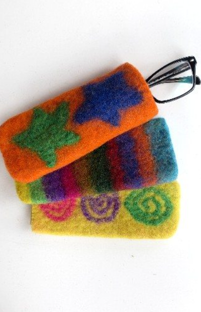 Eyeglass or Pot Handle Felt Case 2.5"x7"
