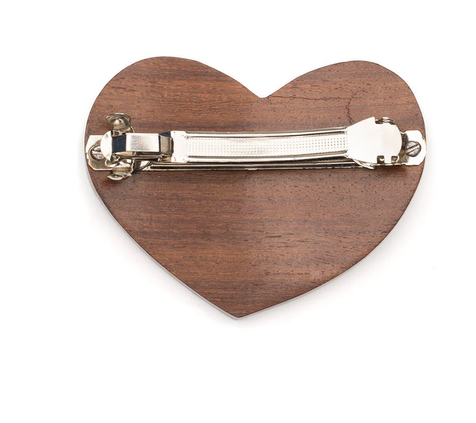 Sonia Heart Wood Barrette