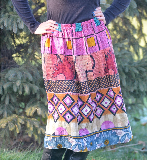 Kantha Cotton Skirt