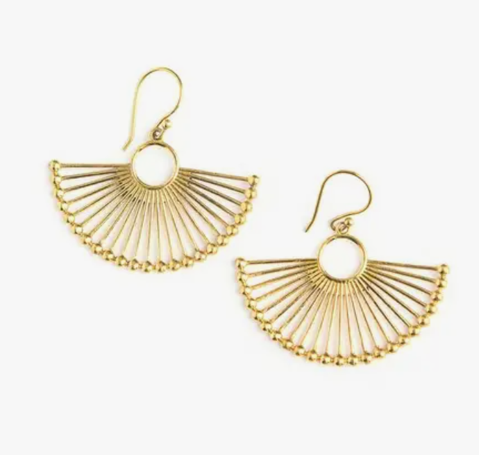 Palm Leaf Fan Earrings