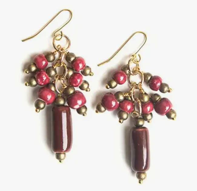 Tropical Berry Ceramic Earrings