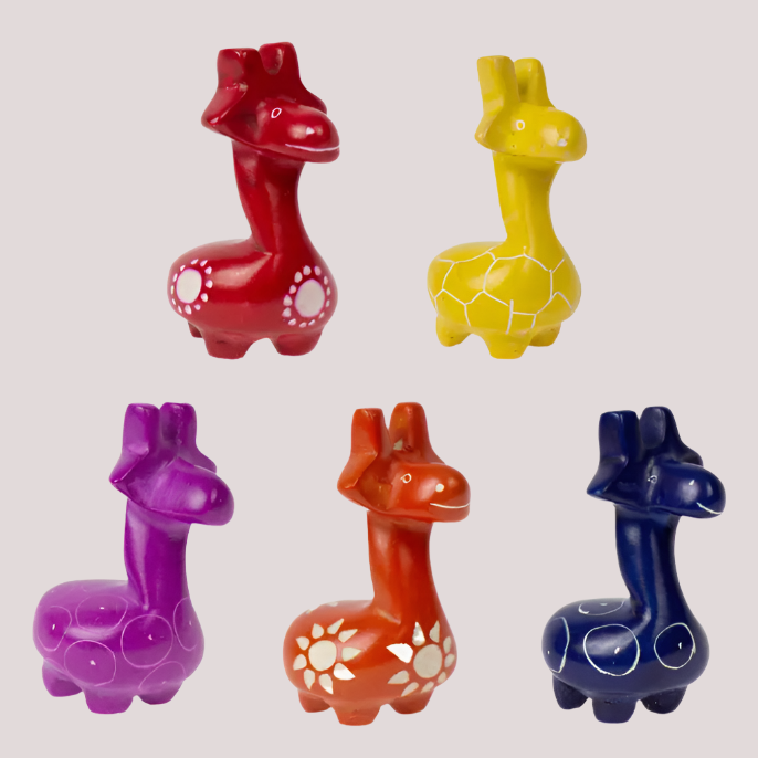 Hand-Carved Kisii Stone Pot Belly Giraffe (Mini)