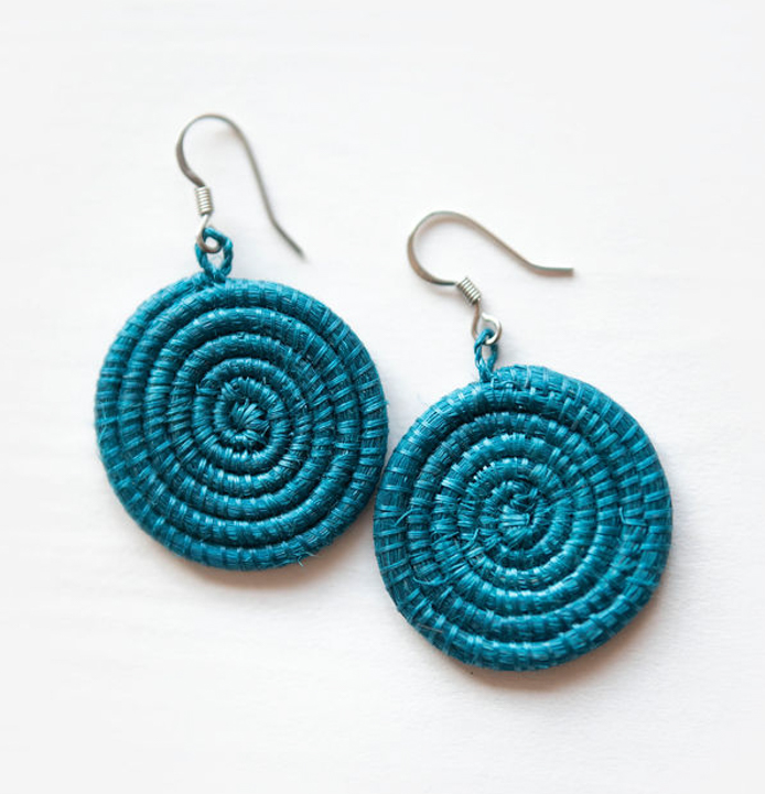 Woven Disc Earrings