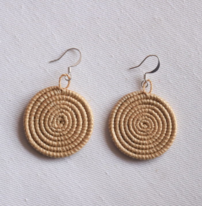Woven Disc Earrings