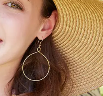 Twisting Hoops Earrings - Gold Colour