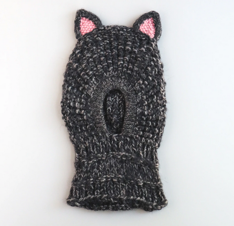 Kids Animal Hood Grey Cat