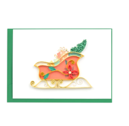 Christmas Sleigh Quilled Paper Gift Enclosure Card