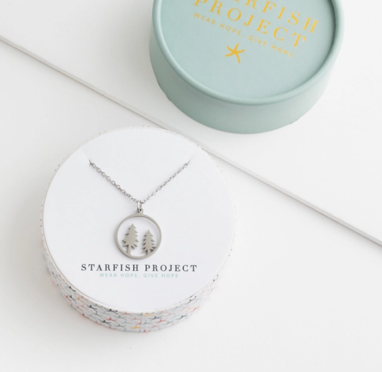 Evergreen Tree Necklace in Silver