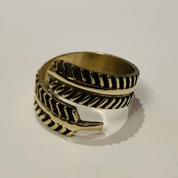 Handmade Brass Ring Leaf