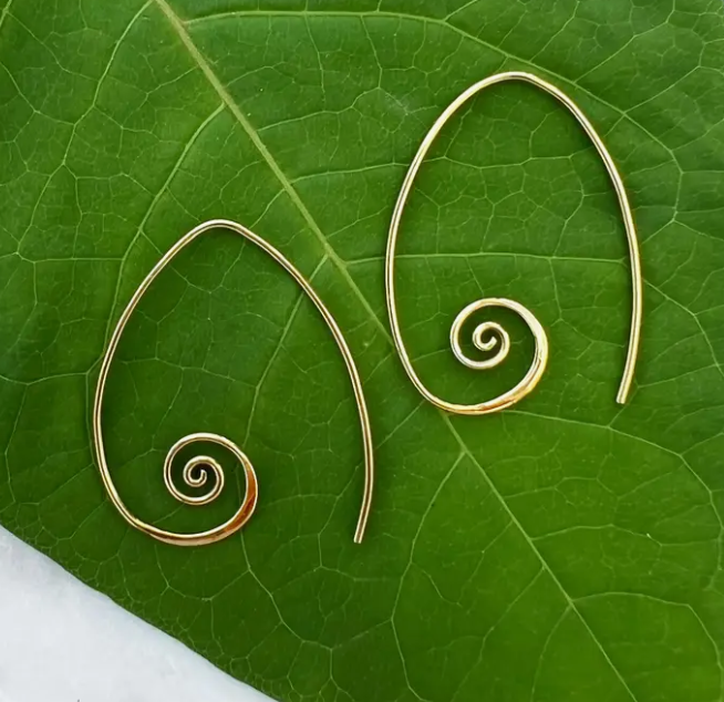 Spiral Around Brass Earrings