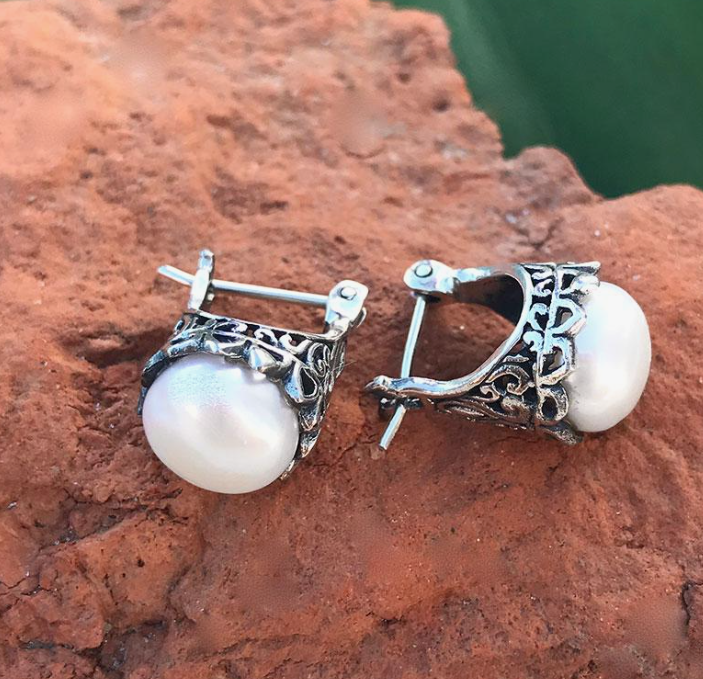 Kasih Pearl Sterling Silver Earrings