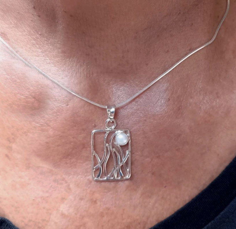 Rising Moon Sterling Silver Necklace