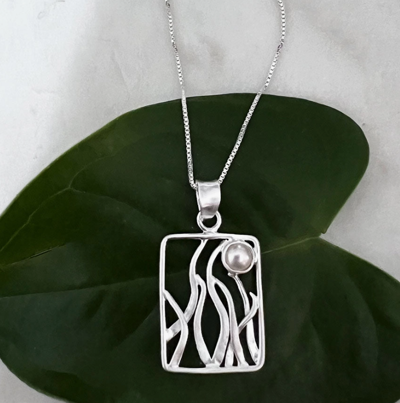Rising Moon Sterling Silver Necklace