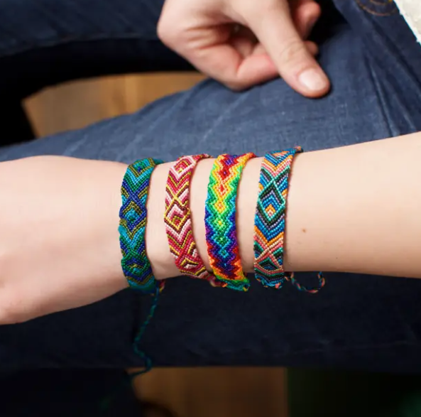 Wide Silk Friendship Bracelet assorted