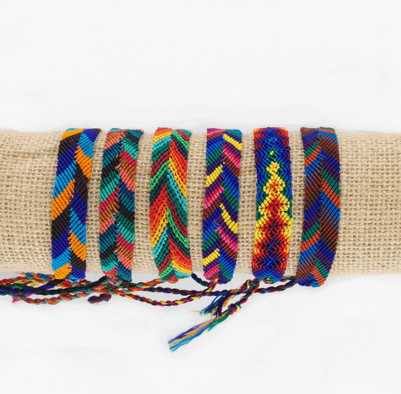 Wide Silk Friendship Bracelet assorted