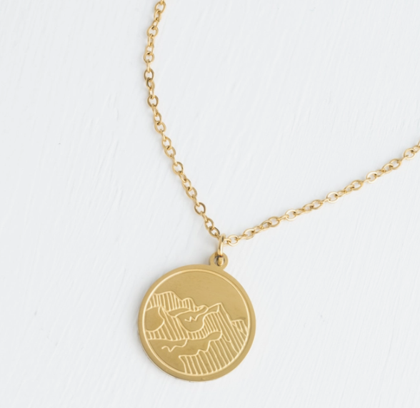 Mountain Adventure Necklace in Gold