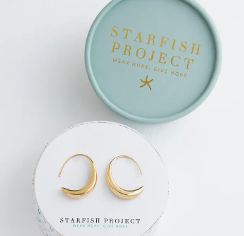 Crescent Moon Thread Drop Earrings