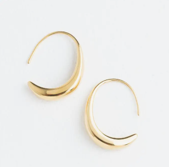 Crescent Moon Thread Drop Earrings