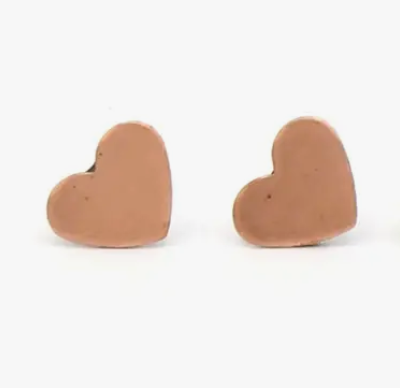 Copper Heart Studs