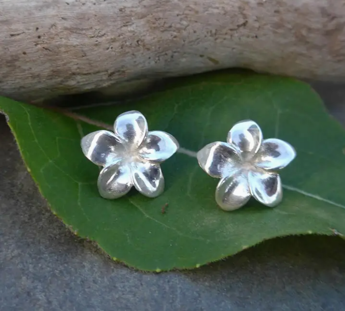 Elegant Flower Studs Sterling Silver Earrings