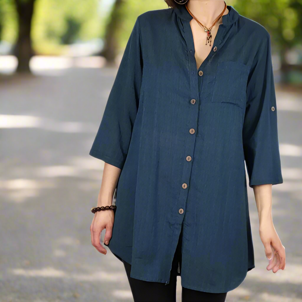Solid Tunic Blouse