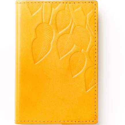 Chabila Leaves 4X6 Leather Journal - Refillable Recycled Paper