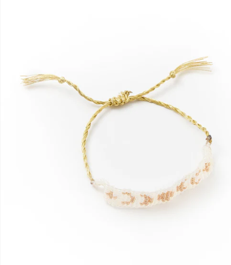 Adiya Moon Phase White Beaded Bracelet