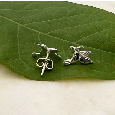 Abalone Hummingbird Stud Earrings