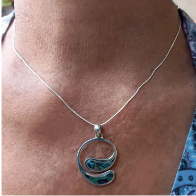 Open Circle Abalone Necklace