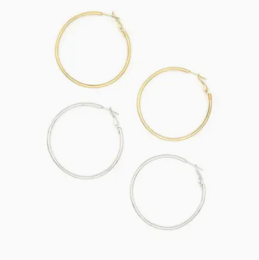 Classic Recycled Metal Hoop Earrings