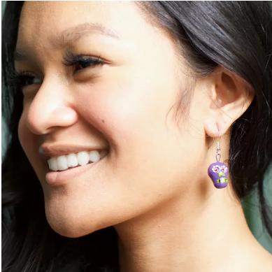 Skeleton Ceramic Earrings