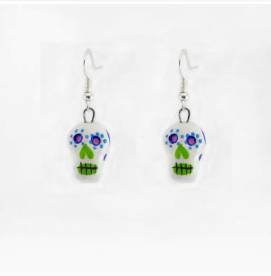 Skeleton Ceramic Earrings