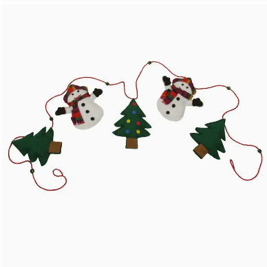 Snowman and Christmas Tree Garland