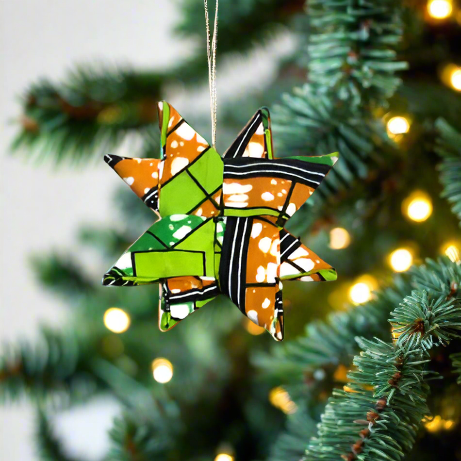 Fabric Star Ornament Green