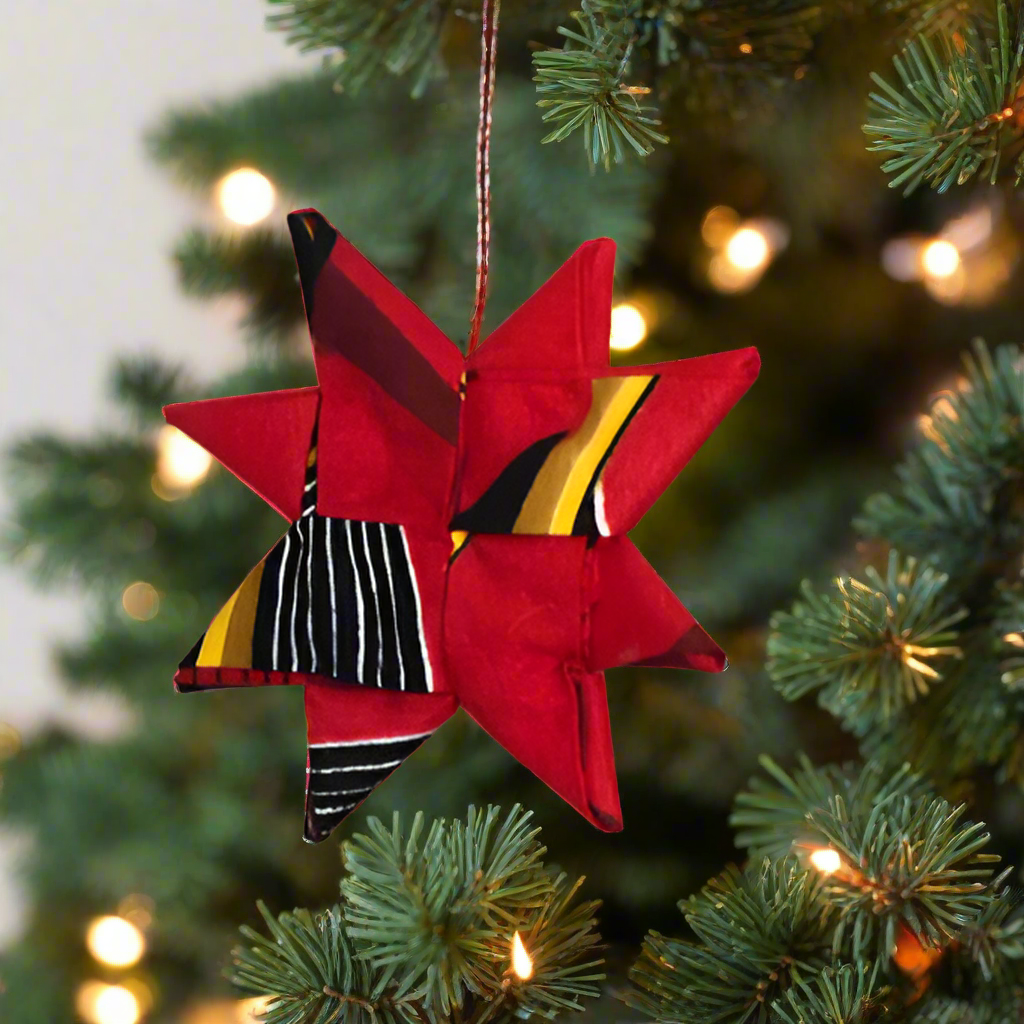 Fabric Star Ornament Red