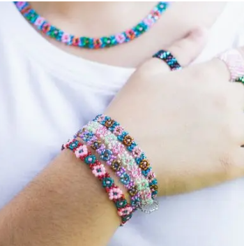 Beaded Flower Chain Bracelet
