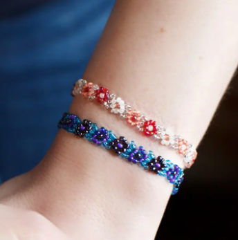Beaded Flower Chain Bracelet
