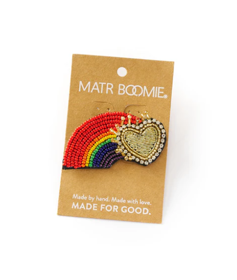 Bala Mani Beaded Rainbow Brooch Pin