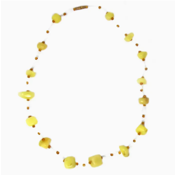 Floating Stone and Maasai Bead Necklace - Yellow