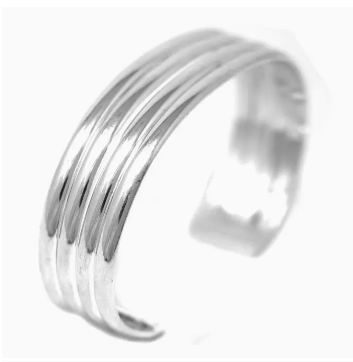 Alpaca Silver Overlay Cuff Bracelet - Four Bar Design