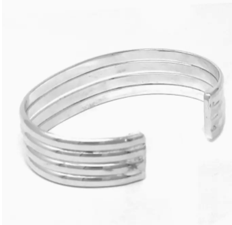 Alpaca Silver Overlay Cuff Bracelet - Four Bar Design