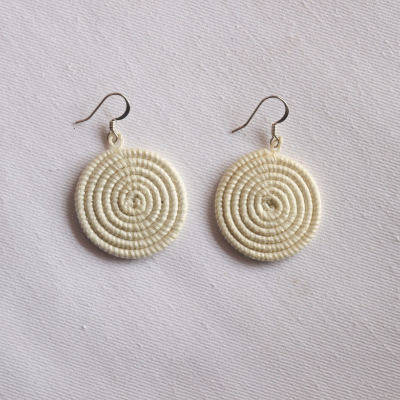 Woven Disc Earrings Small