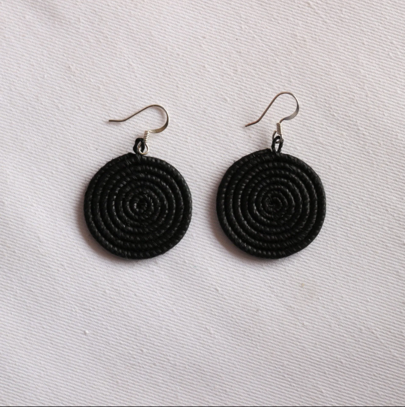Woven Disc Earrings Small