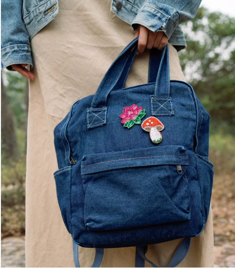 Bala Mani Beaded Mushroom Brooch Pin - Handmade