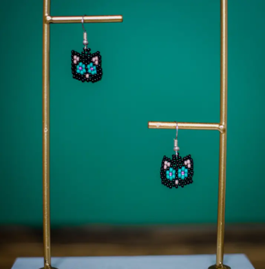 Cat Beaded Earrings