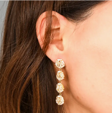 Bliss Zircon Cluster Dangle Earrings