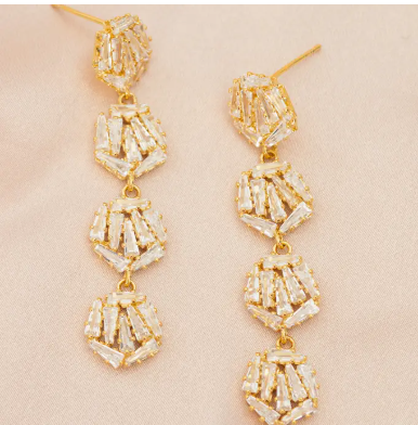 Bliss Zircon Cluster Dangle Earrings
