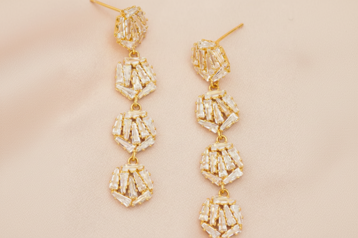 Bliss Zircon Cluster Dangle Earrings