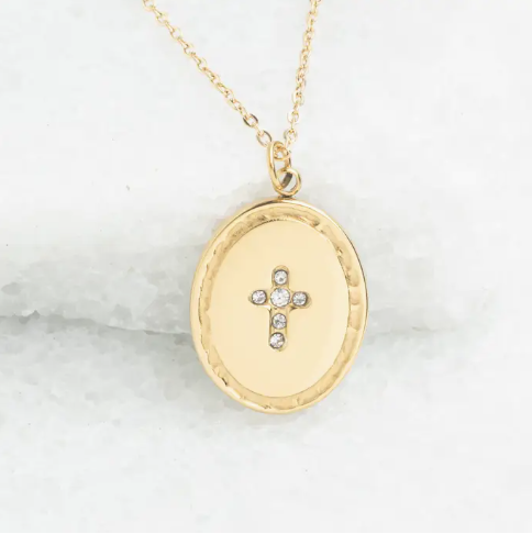 Shine Bright Cross Pendant in Mint